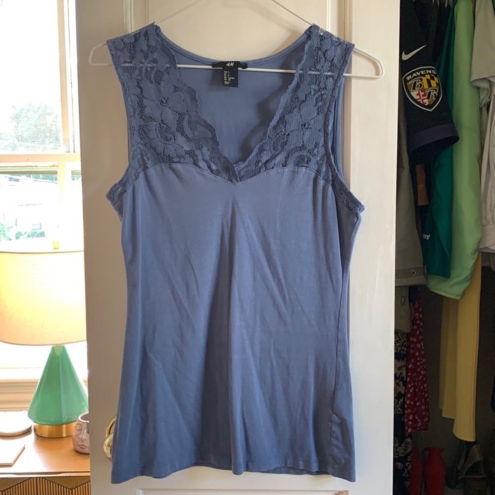 Lacey blue tank top - H&M